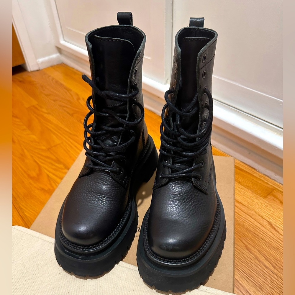 Ami Black Combat Boots size 36